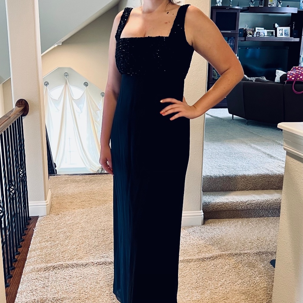 Empire waist Black Floor Length Gown (Bridgerton)